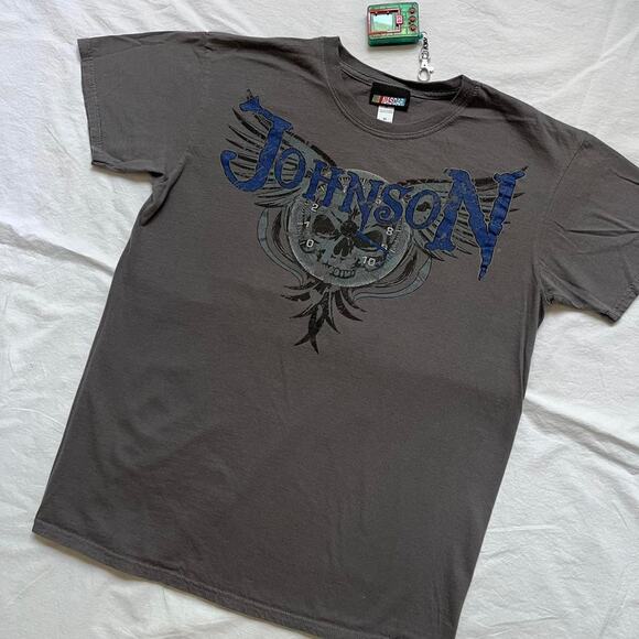 Vintage Y2K NASCAR Jimmie Johnson T-Shirt - Gray - M - Picture 2 of 6